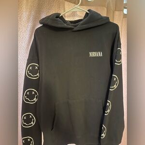 NIRVANA Black Smiley Face Sweater